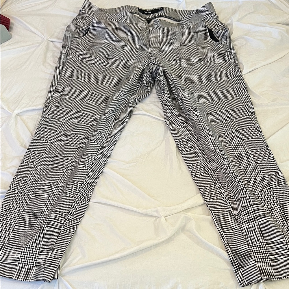 Torrid Black and White Plaid Pants